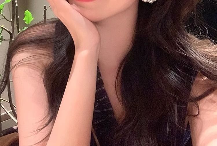 Faux Earring Pearl Drop Alloy