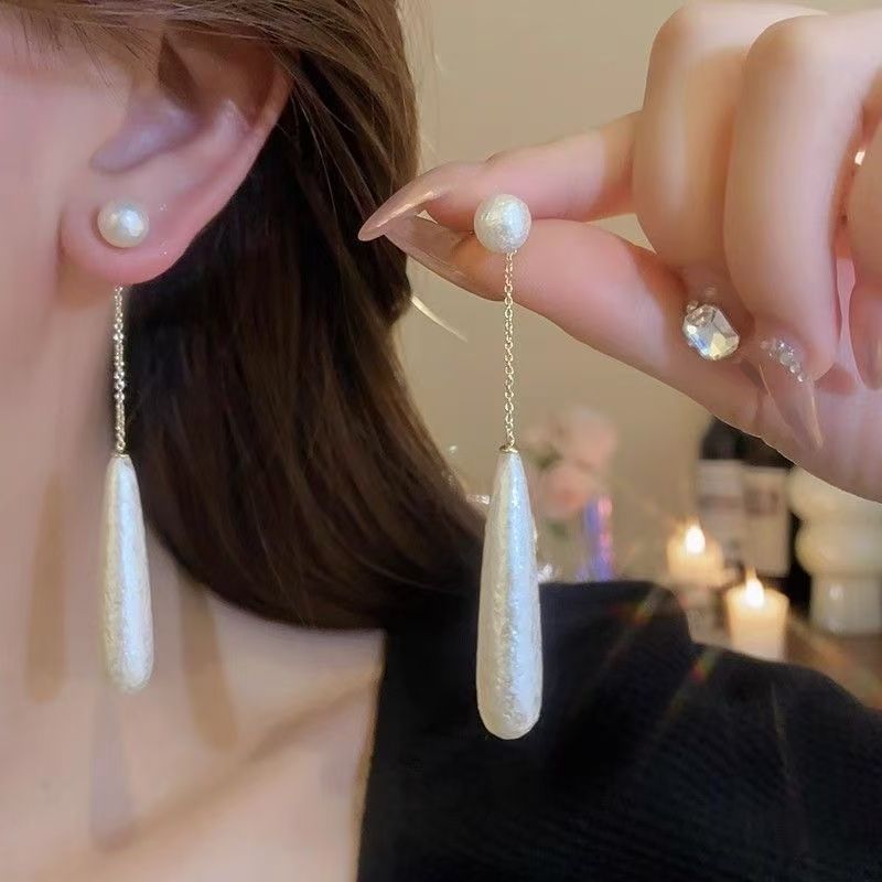 Dangle Earring Faux Pearl Alloy Droplet