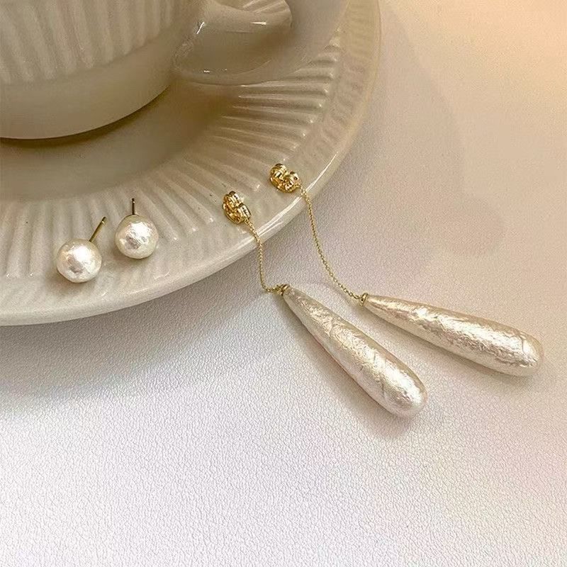 Dangle Earring Faux Pearl Alloy Droplet