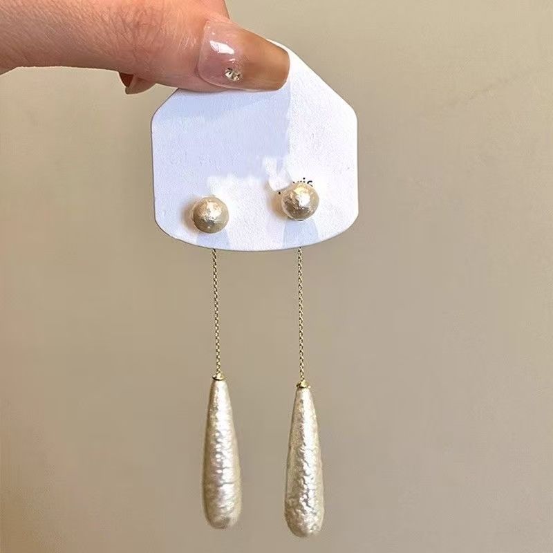 Dangle Earring Faux Pearl Alloy Droplet