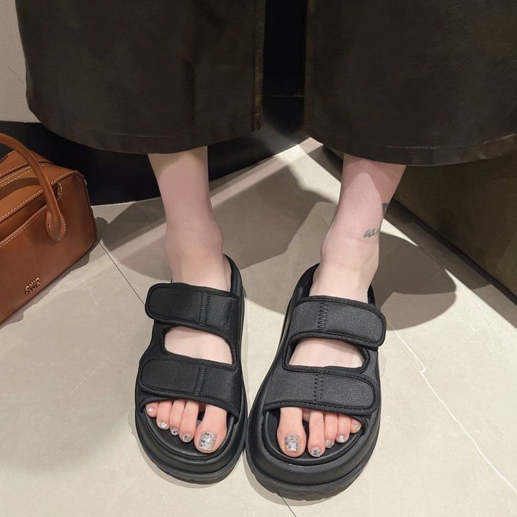 Platform Strap Adhesive Sandals