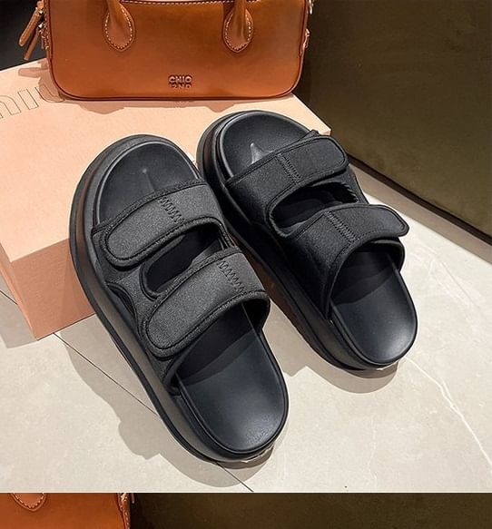 Platform Strap Adhesive Sandals