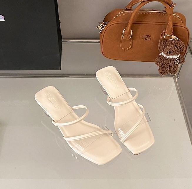 Sandals Low PVC Toe Heel Slide Square