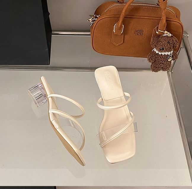 Sandals Low PVC Toe Heel Slide Square