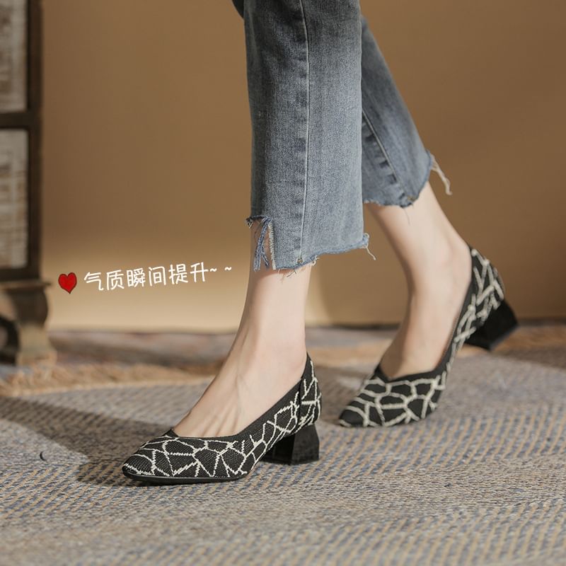 Pumps Chunky Pointed Heel