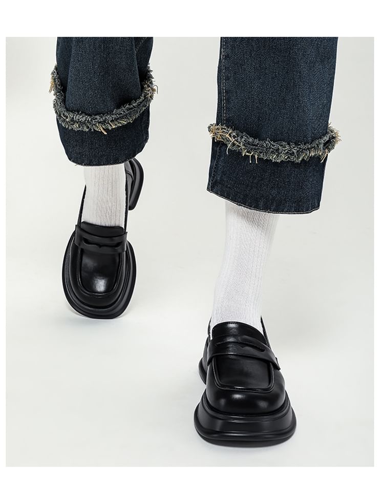 Chunky Loafers Platform Heel