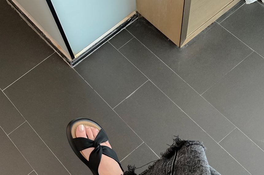 Platform Sandals Knot Slingback