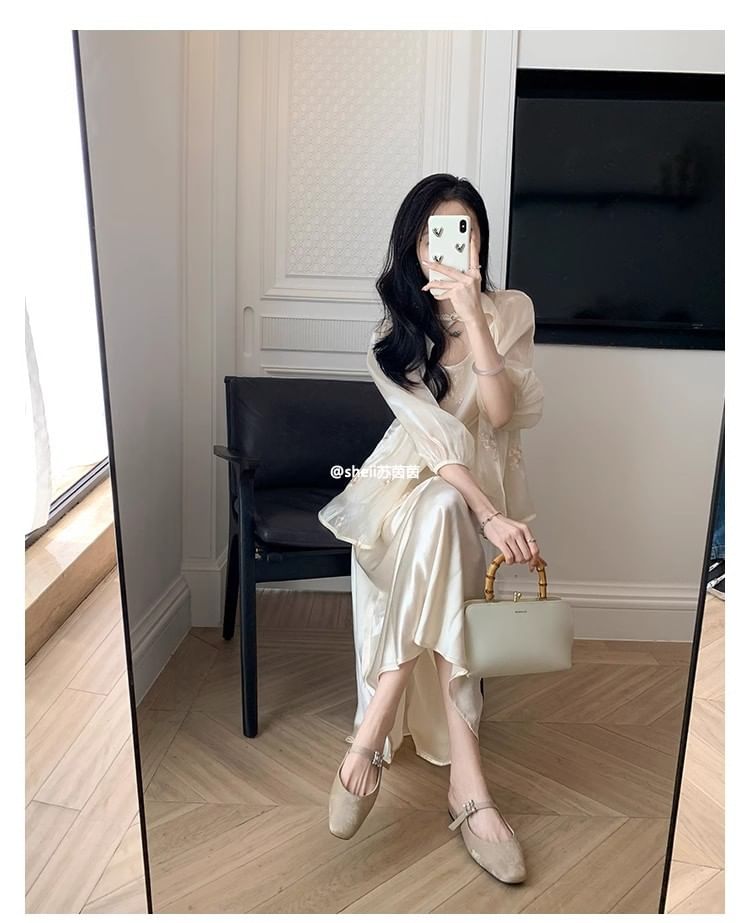 Toe Mules Rhinestone Chunky Heel Square
