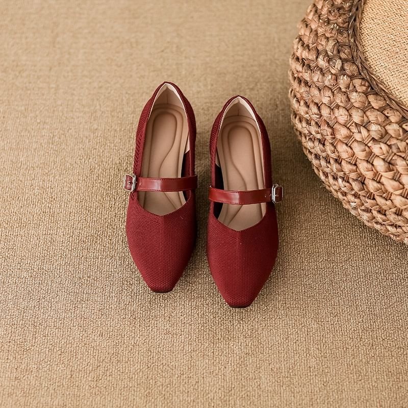 Jane Mary Pumps Chunky Square Toe Heel