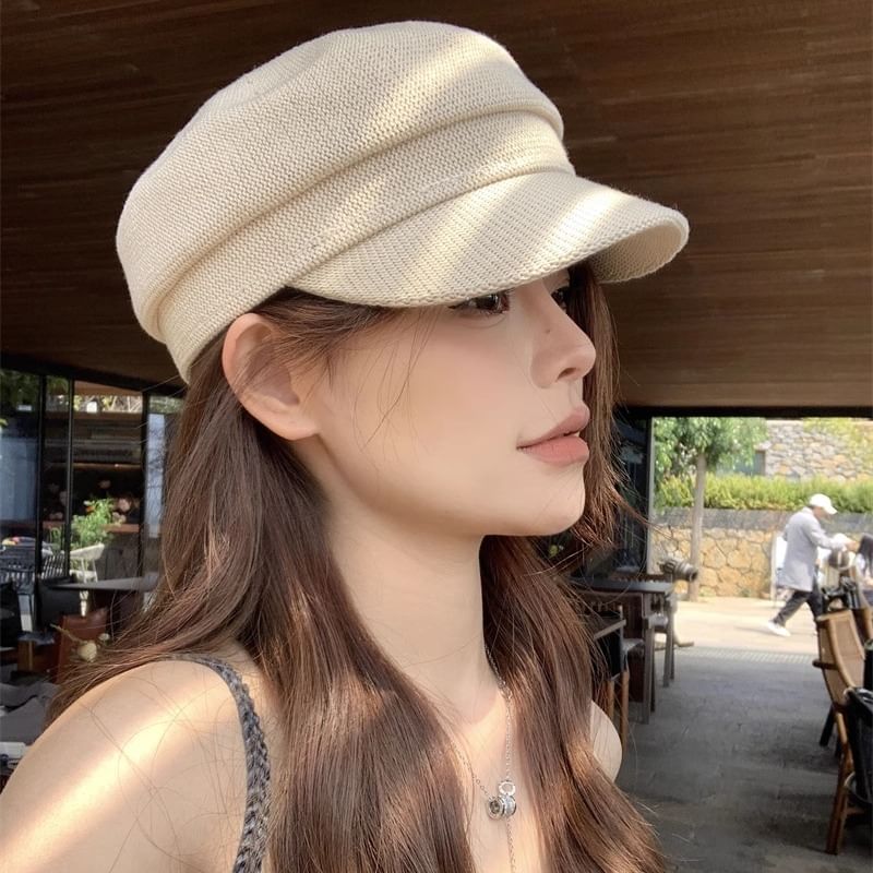 Cap Newsboy Knit Plain