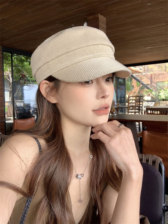 Cap Newsboy Knit Plain