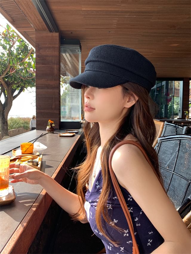 Cap Newsboy Knit Plain