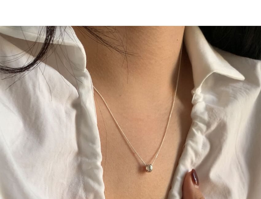 Pendant Silver Bead Necklace Sterling