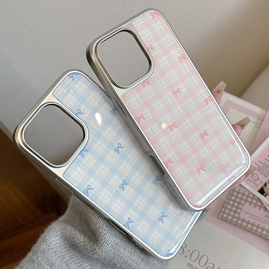Phone Case Bow Plaid