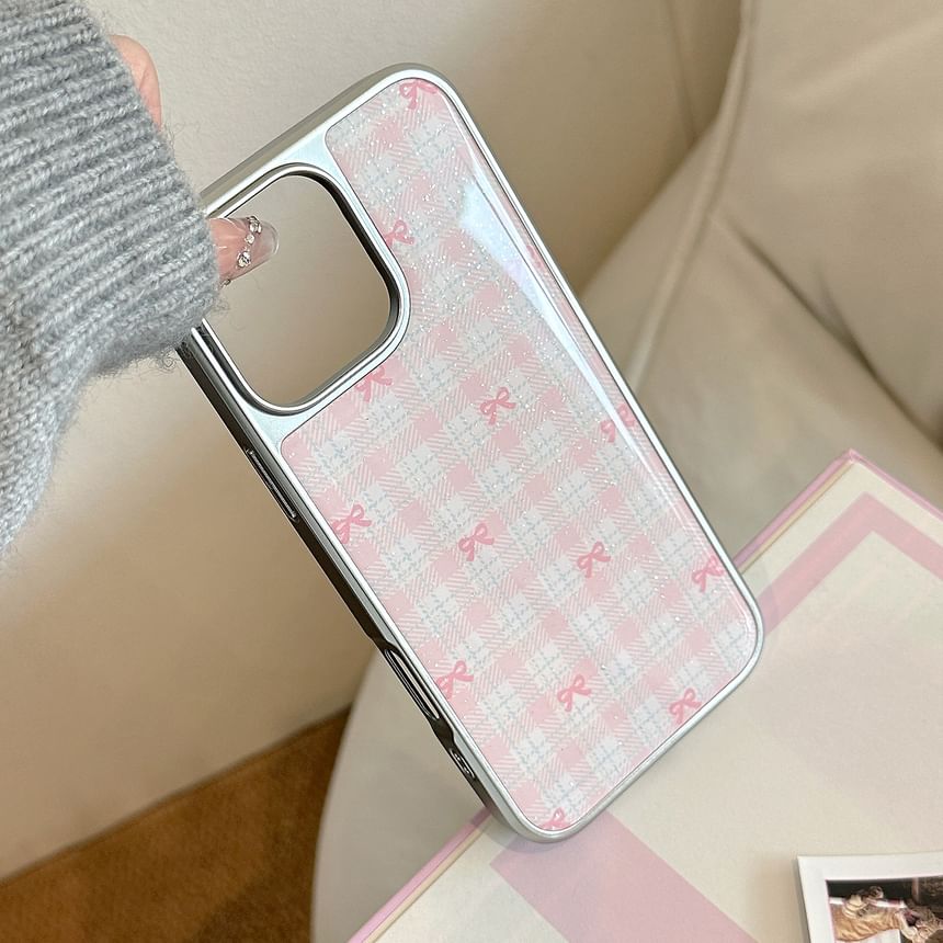 Phone Case Bow Plaid