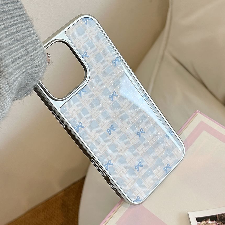 Phone Case Bow Plaid