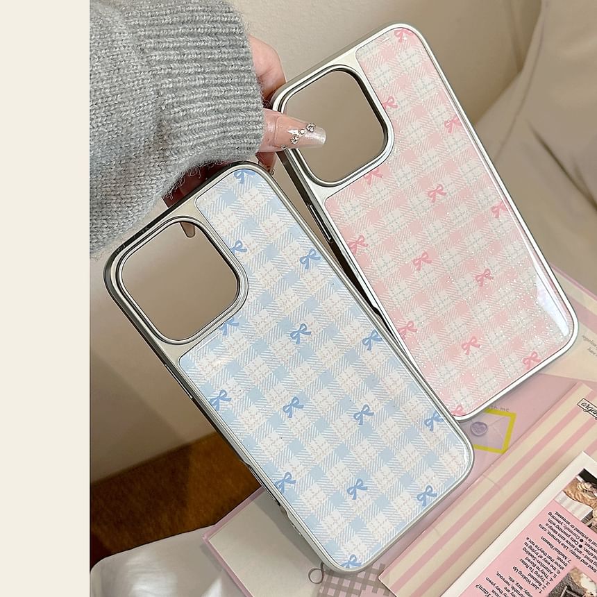 Phone Case Bow Plaid