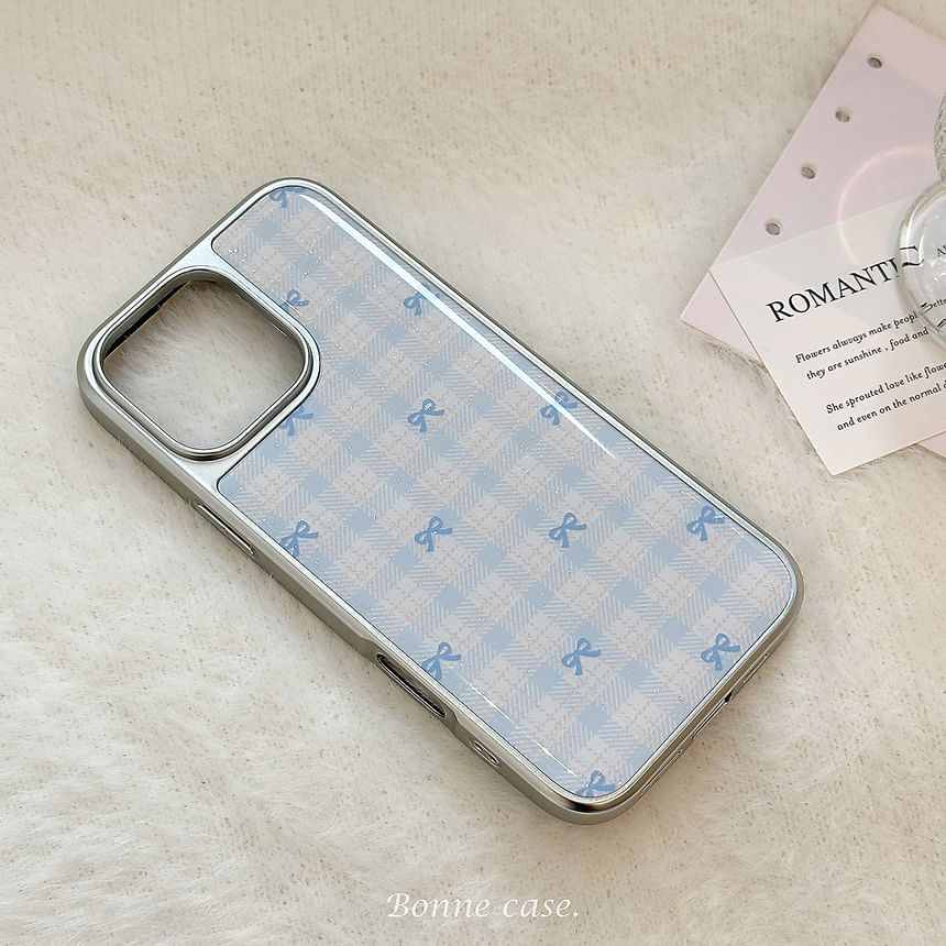 Phone Case Bow Plaid