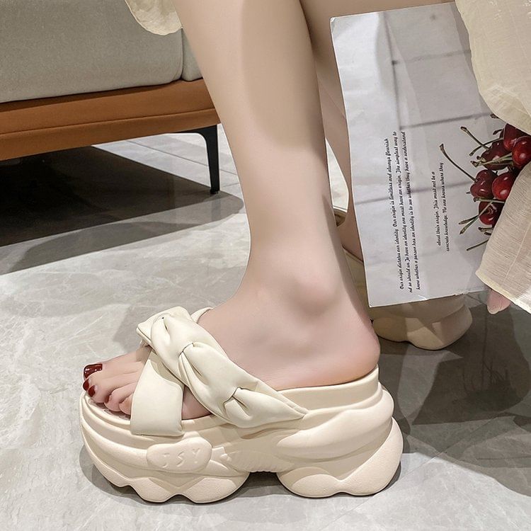 Sandals Slide Platform Cross Criss