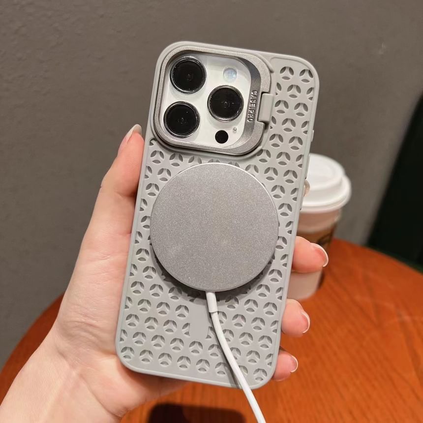 Perforated (Compatible with MagSafe) Case Magnetic Plain Phone