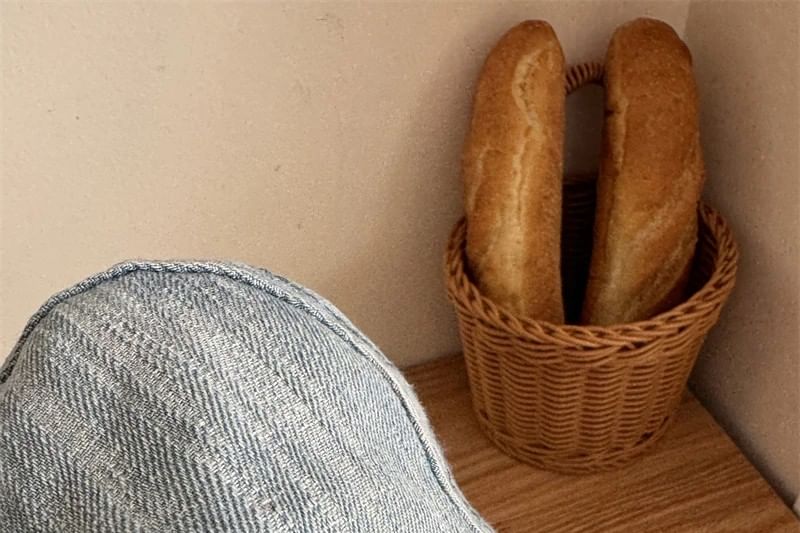 Denim Ribbon Newsboy Cap