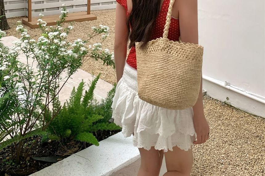 Two Tone Cloche Straw Hat