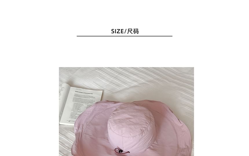 Bucket Hiking Ruffle Plain Hat