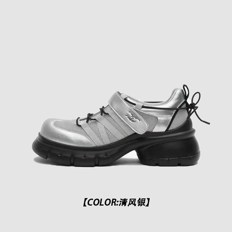 Heel Lace-Up Chunky Platform Shoes