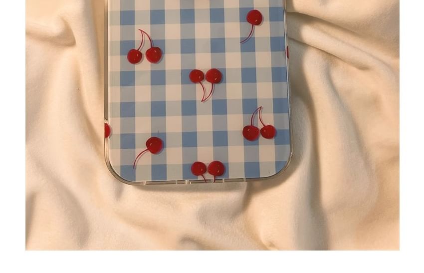 Cherry Print iPhone Case / Beaded Strap / Set