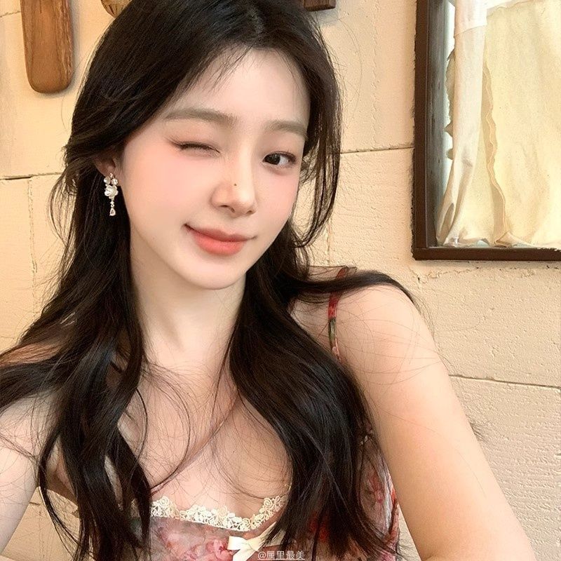 Earring Drop Rhinestone Alloy Floral