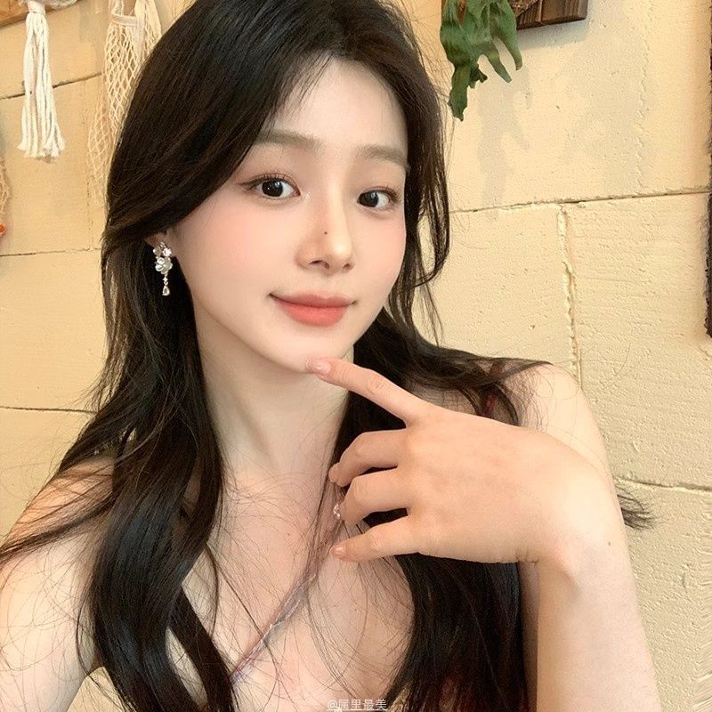 Earring Drop Rhinestone Alloy Floral