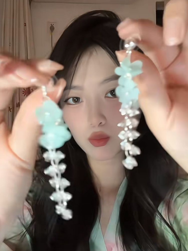 Dangle Floral Earring Alloy Bead