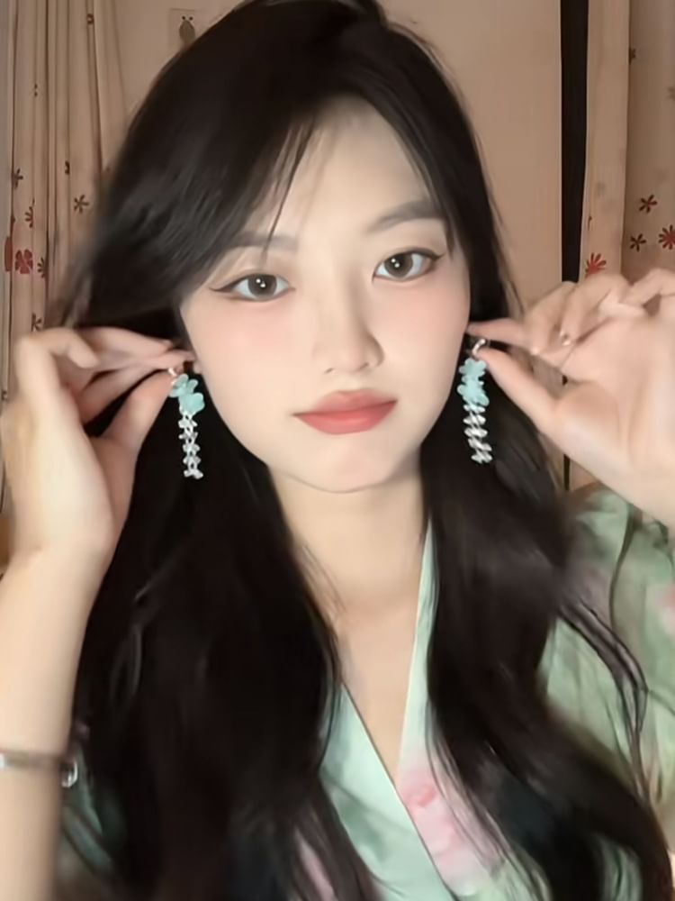 Dangle Floral Earring Alloy Bead