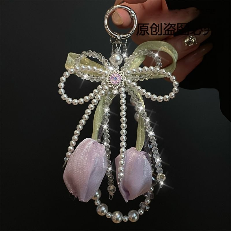 Faux with Pad Lanyard Pearl Phone