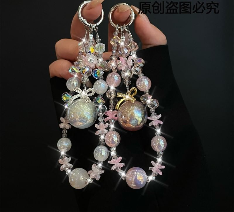 with Lanyard Pearl Faux Phone Pad