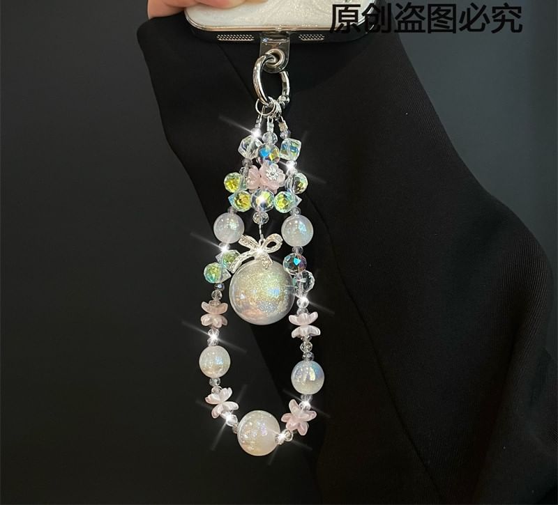 with Lanyard Pearl Faux Phone Pad