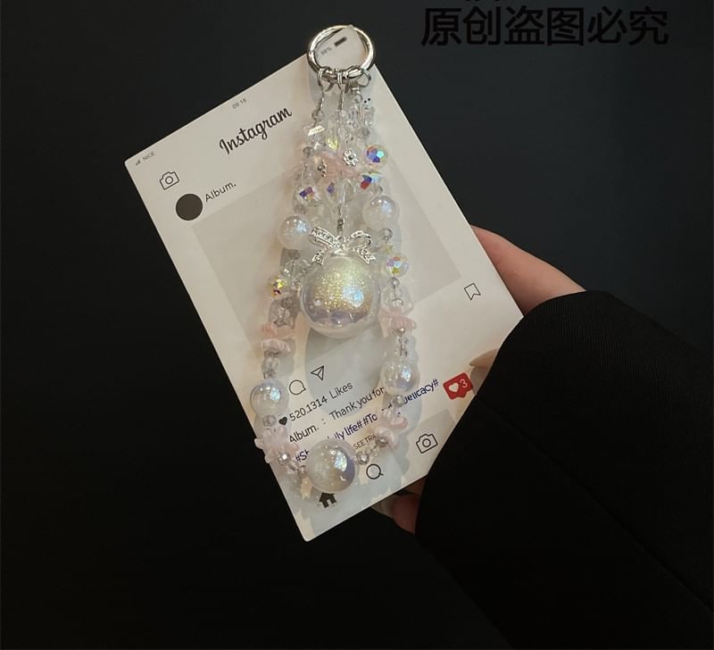 with Lanyard Pearl Faux Phone Pad