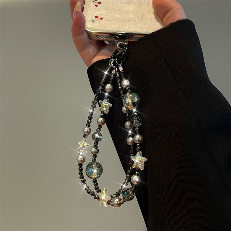 Phone Faux Star Pearl Lanyard