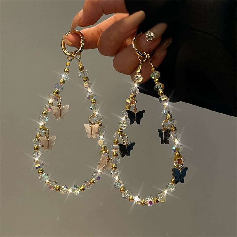 Butterfly Phone Beaded Lanyard