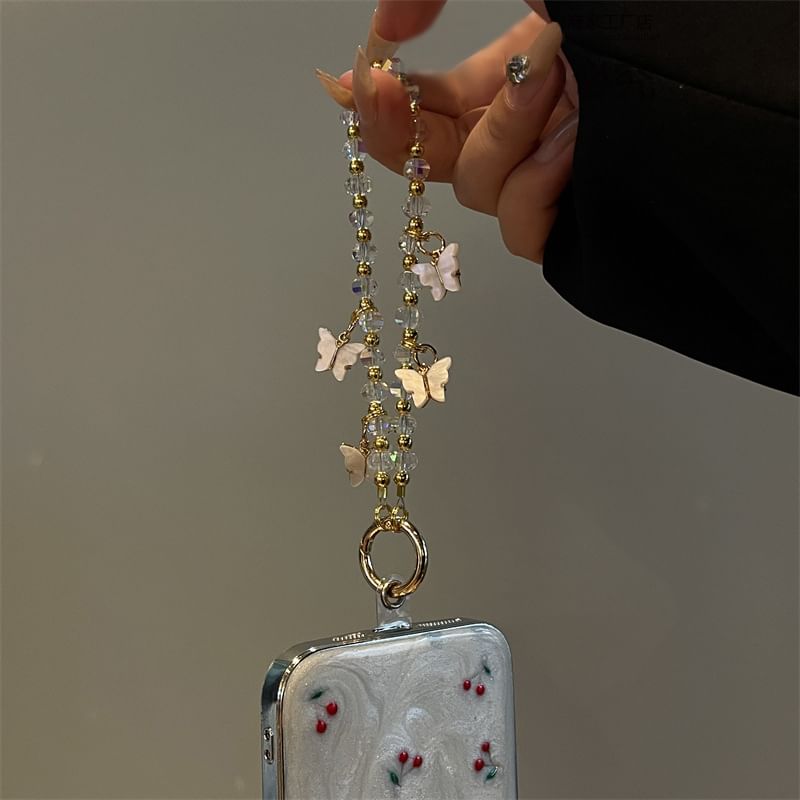 Phone Butterfly Lanyard Beaded