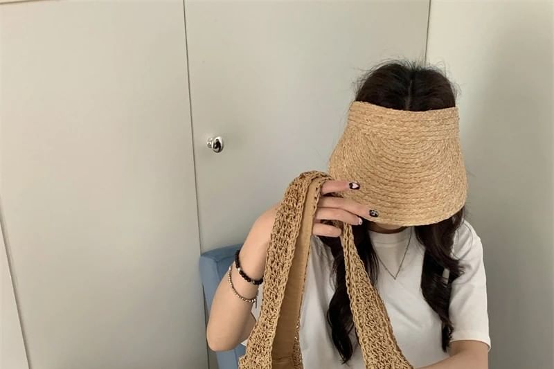 Plain Tote Bag Straw