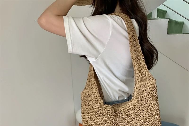 Plain Tote Bag Straw