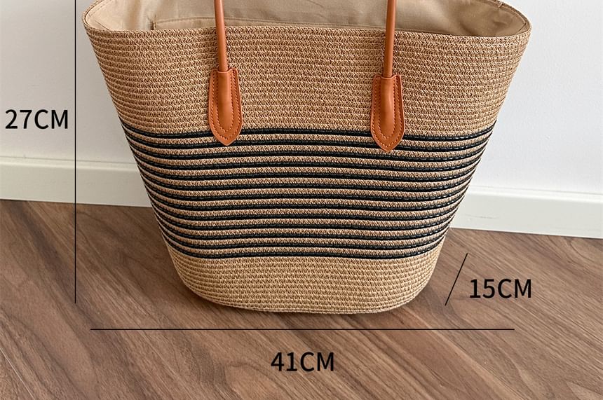 Tote Bag Straw Striped