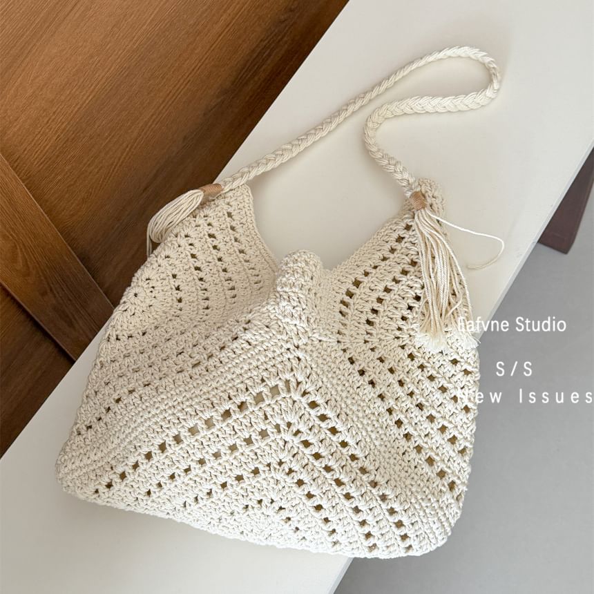 Tote Crochet Tassel Knit Bag