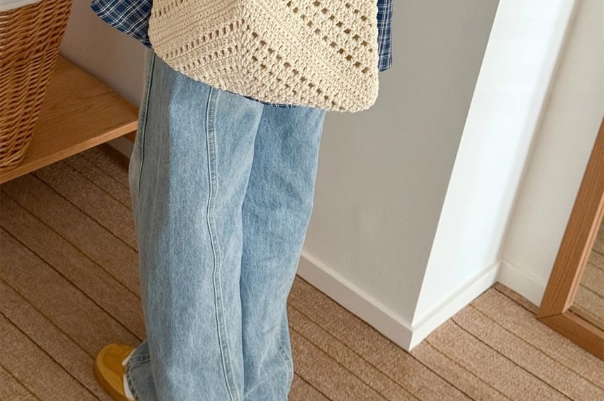 Tote Crochet Tassel Knit Bag