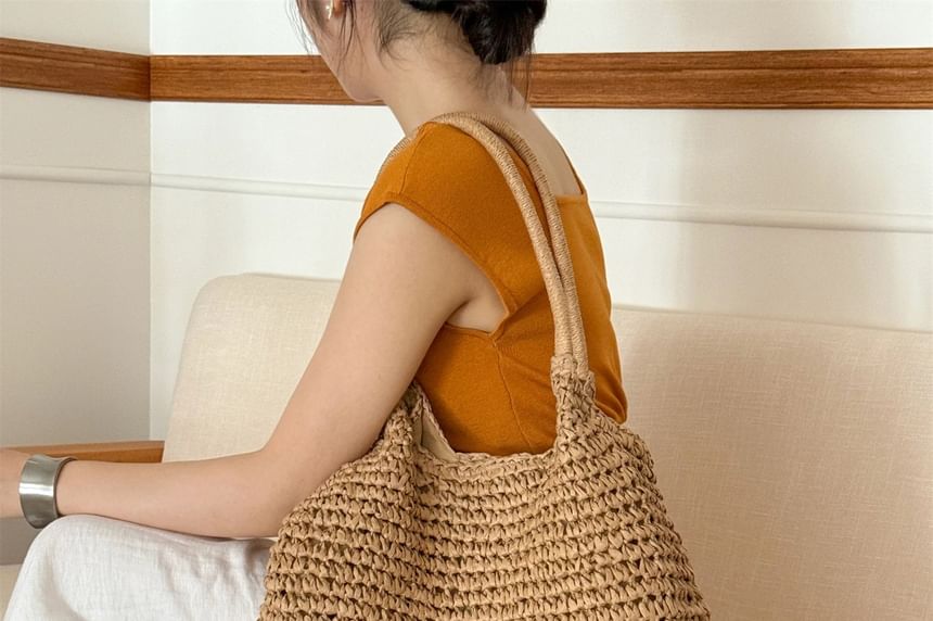 Tote Plain Bag Straw