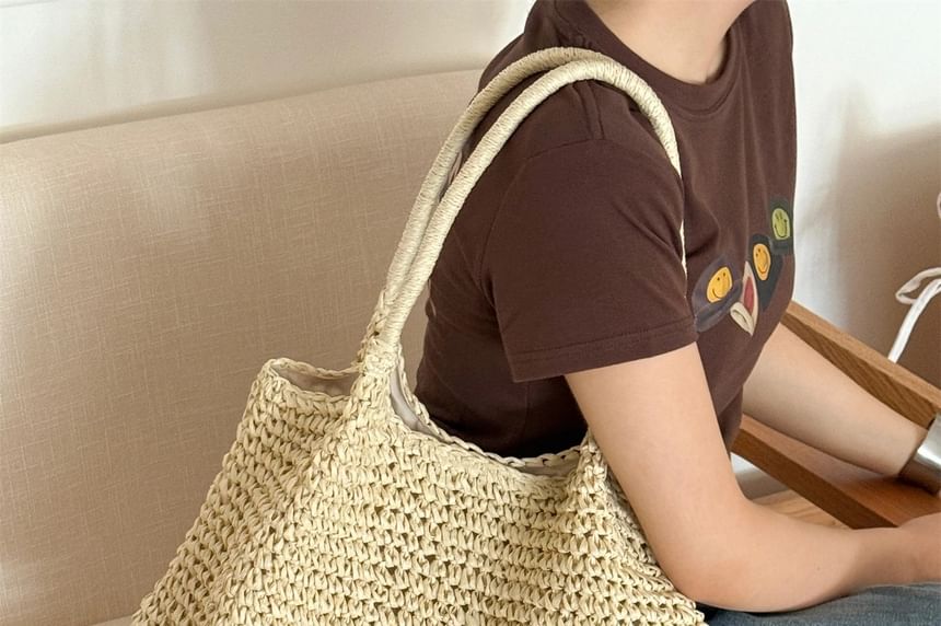 Tote Plain Bag Straw