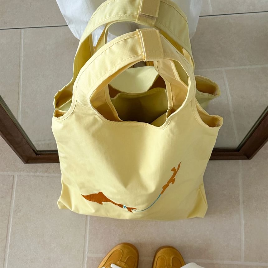 Embroidered Tote Nylon Bag