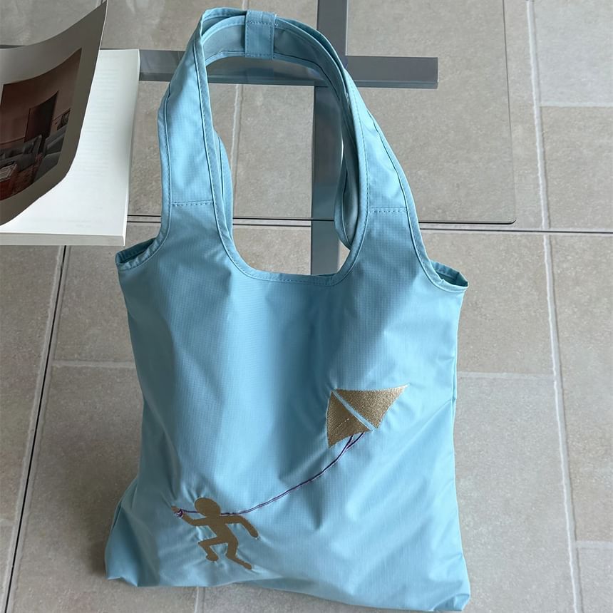 Embroidered Tote Nylon Bag