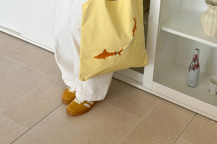 Embroidered Tote Nylon Bag